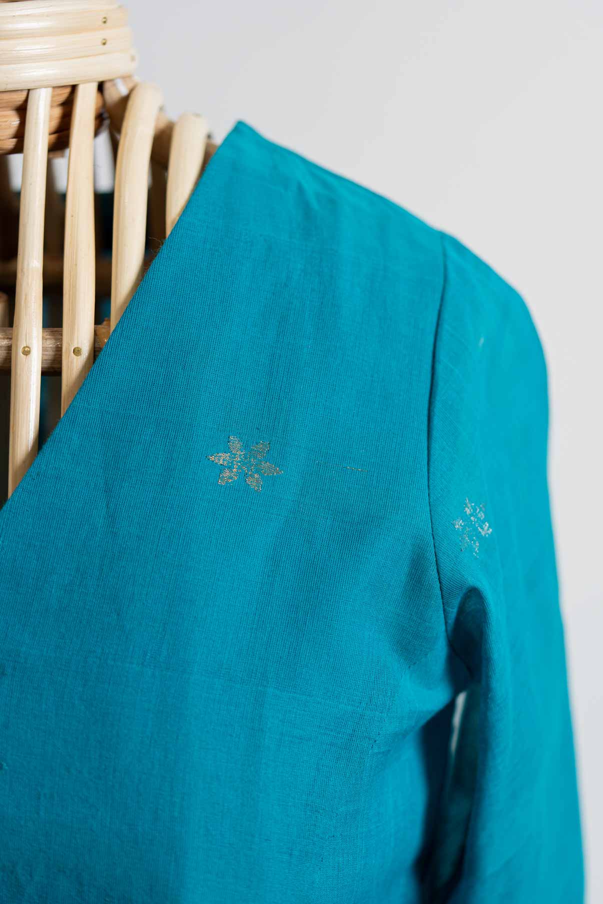 A line Godavari cotton zari jamdani dress
