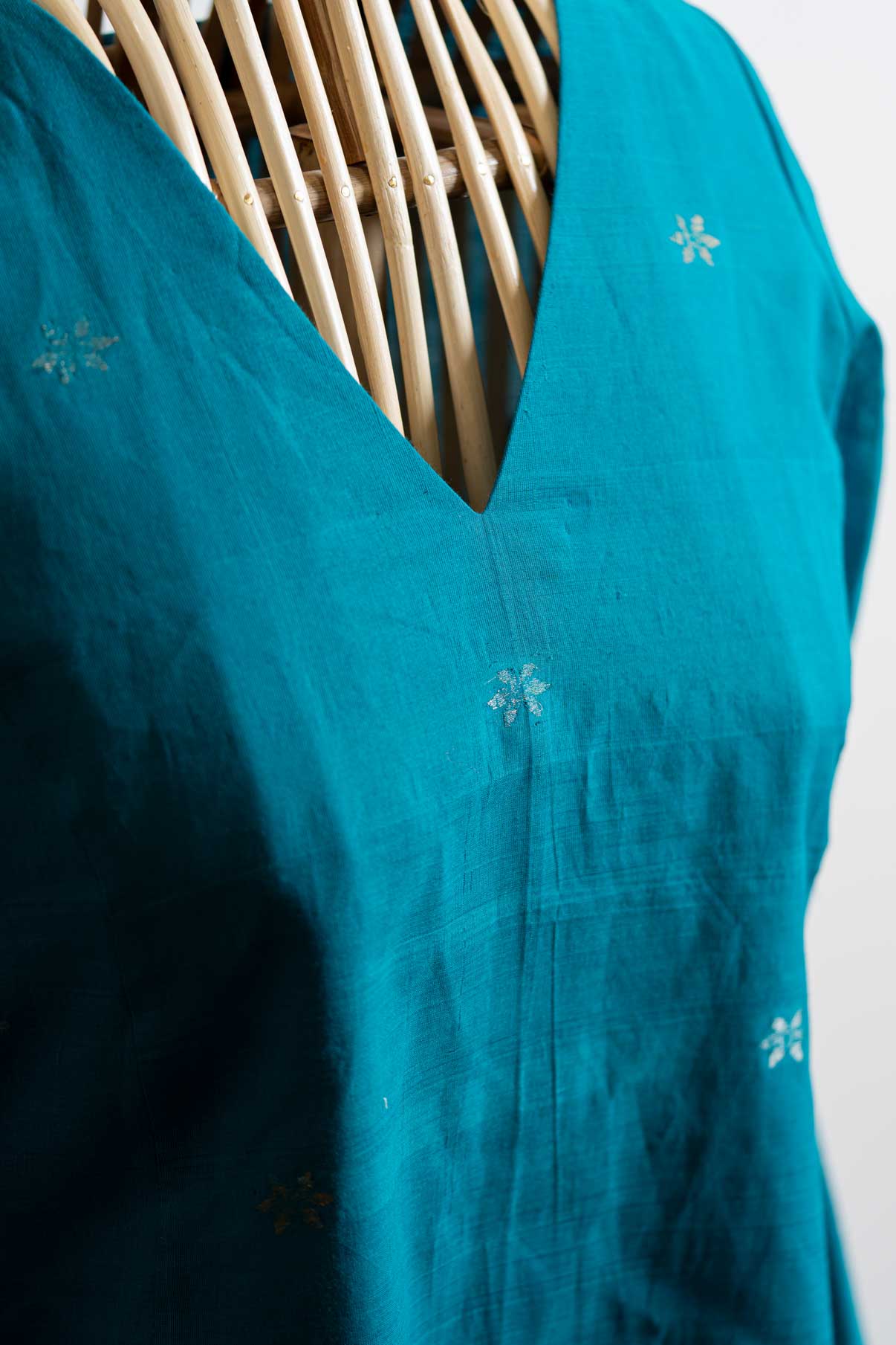 A line Godavari cotton zari jamdani dress