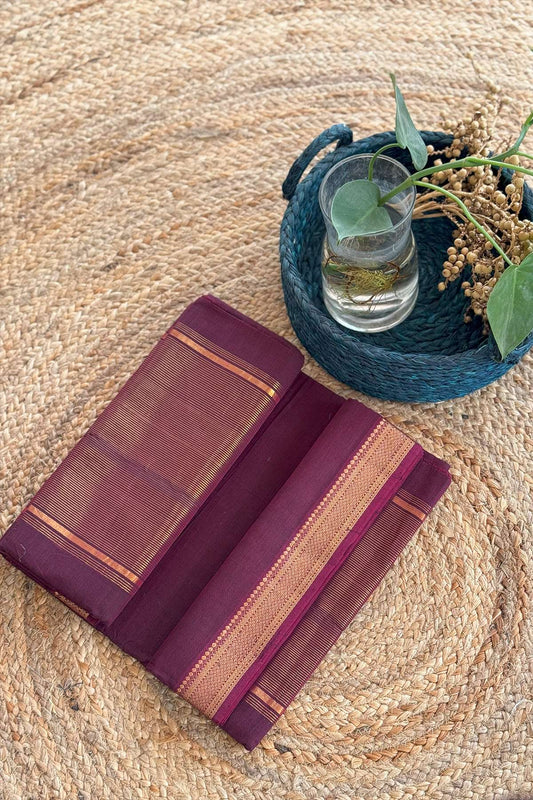 Maroon Mangalagiri Handloom Cotton Saree